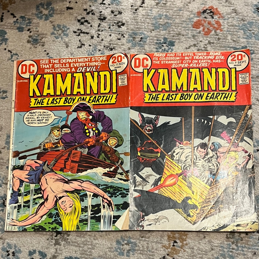 Set of Two Vintage Comic Books Kamandi Vol.2 #9 & # 11  Jack Kirby art DC 1973